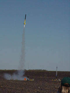 black and yellow rocket