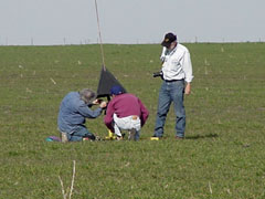 A flying tetrahedron being prepped for launch