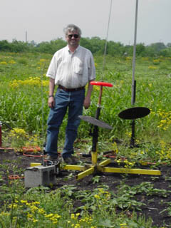 Mark with his frisbee rocket at the pad