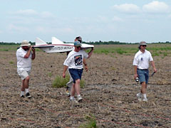 The X30 being returned after its flight