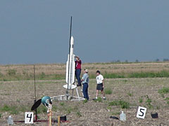 Level 3 rocket being prepped at the pad