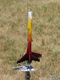 model rocket on pad